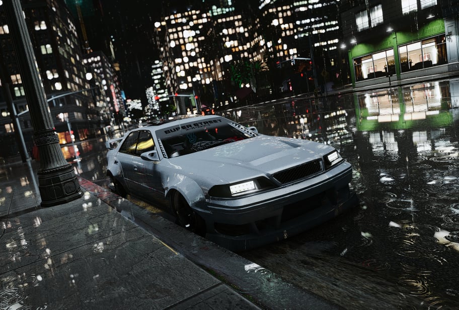 Car in the rain